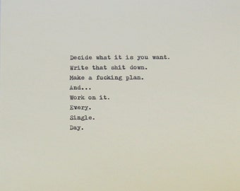 Hand Typed Quote On Vinatge Typewriter