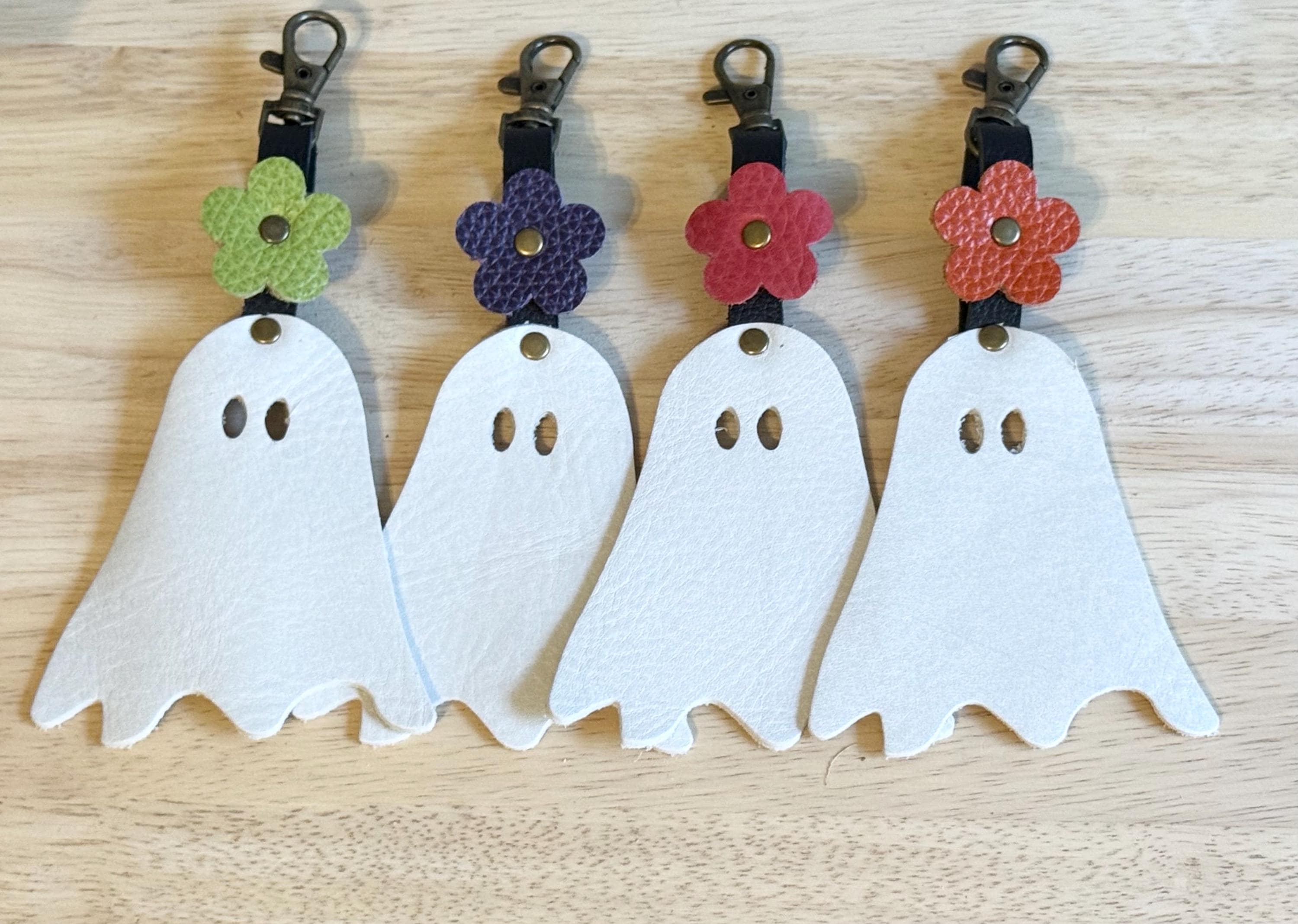 PEARL Ghost With Flower Flair Portland Leather Goods Halloween