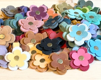 SMOOTH INSIDE OUT Leather Mini Flower made from Portland Leather Goods Materials