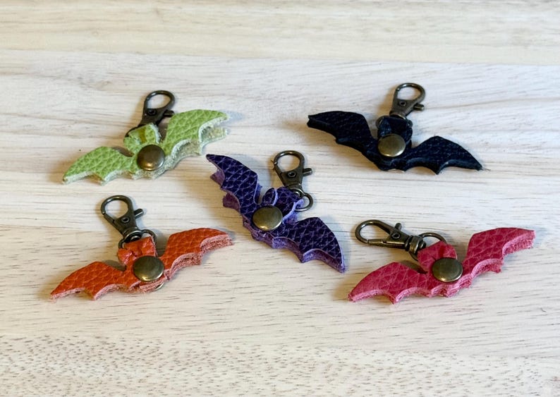 Bat Portland Leather Goods Zipper Pull Keychain image 1