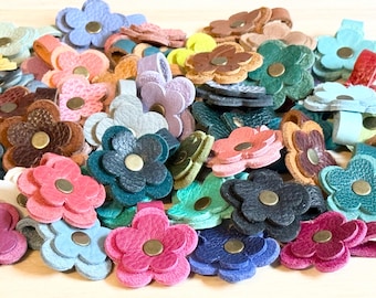 PEBBLED INSIDE OUT Leather Mini Flower made from Portland Leather Goods Materials