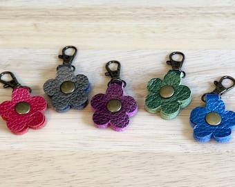 METALLIC ZIPPER PULL Flower Portland Leather Goods Zipper Pull Keychain