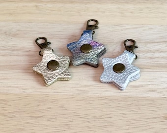 LIMITED EDITION Unicorn Release Aurora, Lucent, Moonbeam Star Zipper Pull Flair made from Portland Leather Goods Leather