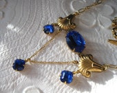 Art Deco Sapphire Reproduction Necklace, Something Blue