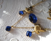 Art Deco Sapphire Reproduction Necklace, Something Blue