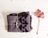 Tribal Scarf Hand Printed Linen Wrap, Eco-Friendly Shawl, Triangle Print Fall Scarf