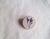 Nature brooch hand painted with plant, wooden pin, Eco Friendly Gift