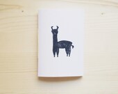 Llama notebook alpaca pocket journal stocking stuffer hand printed illustrated notebook blank jotter gift for girls