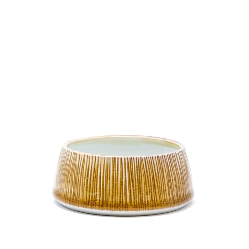 Shallow Porcelain Carved Bowl