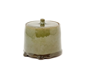 Handmade Lidded Container with Celedon