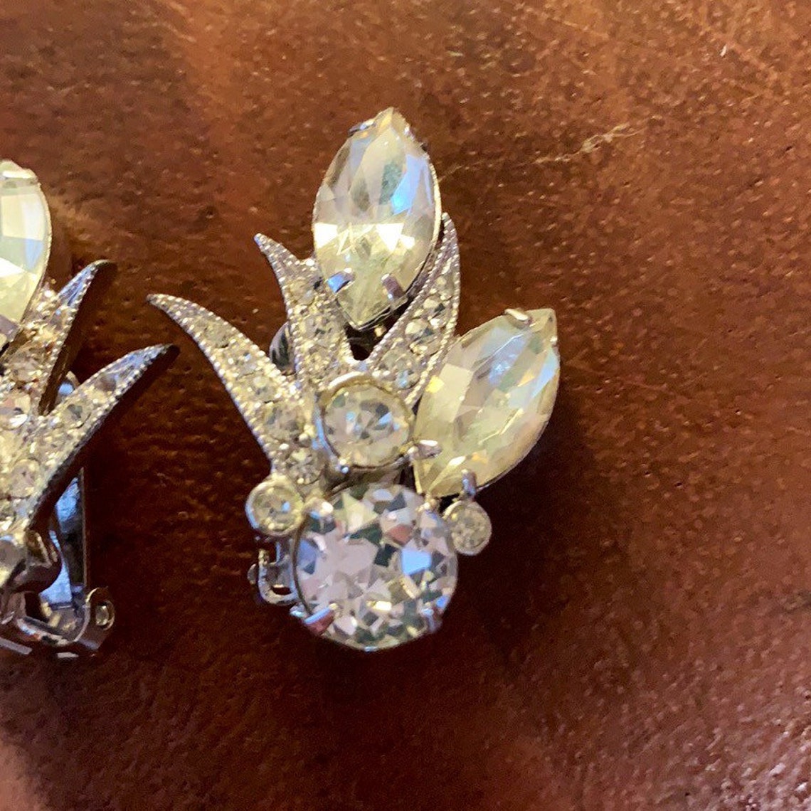 Vintage Eisenberg Ice Clip On Earrings | Etsy
