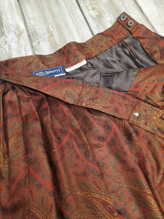 Skirt Vintage Burberry Silk Skirt Burberry Silk P… - image 7