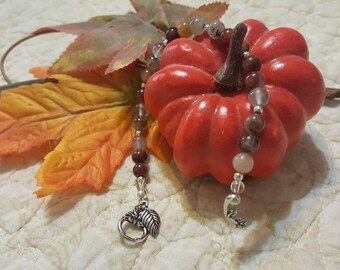 SALE A Grade Autumn Colored Phantom Quartz Bracelet - OOAK Autumn Tree Spirit Design