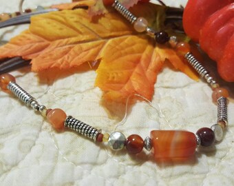 SALE  Fun Carnelian Necklace - OOAK Autumn Tree Spirit Design