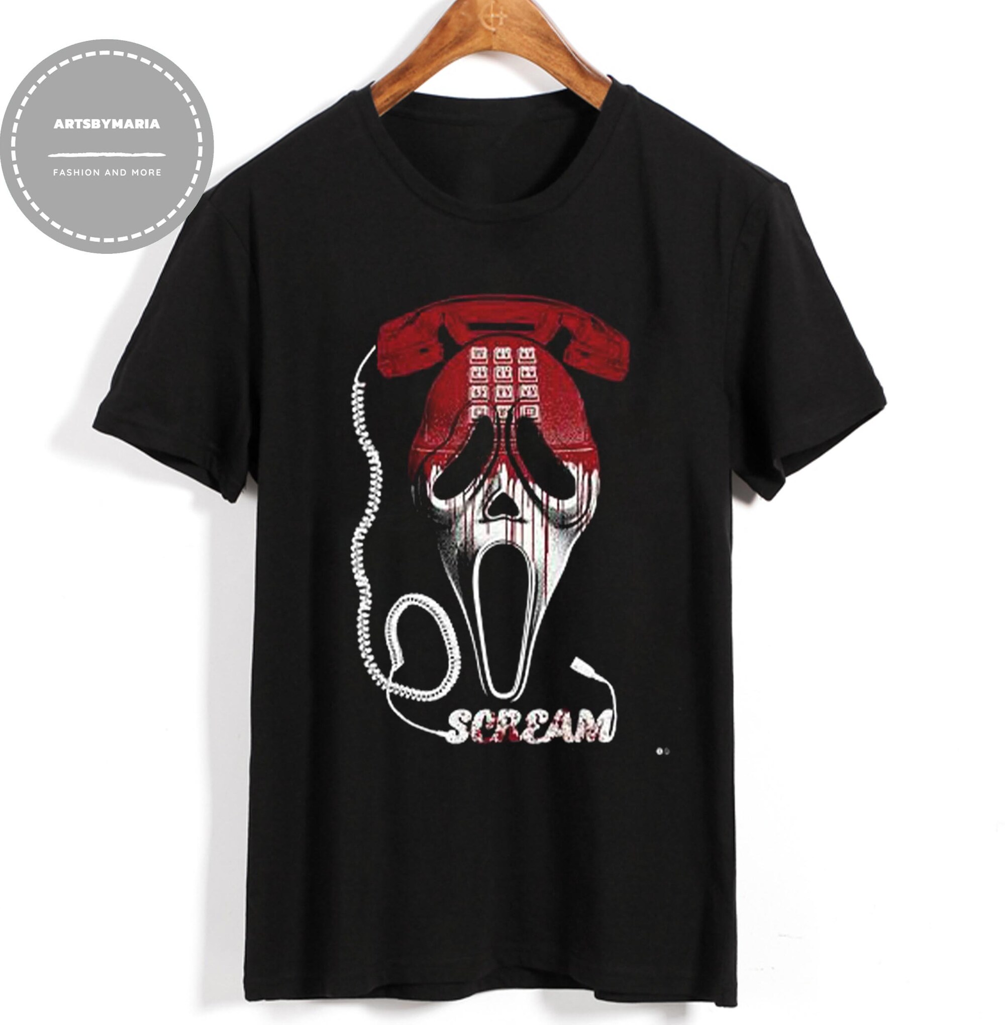 Discover Scream Ghost Face Hanging phone  Shirt