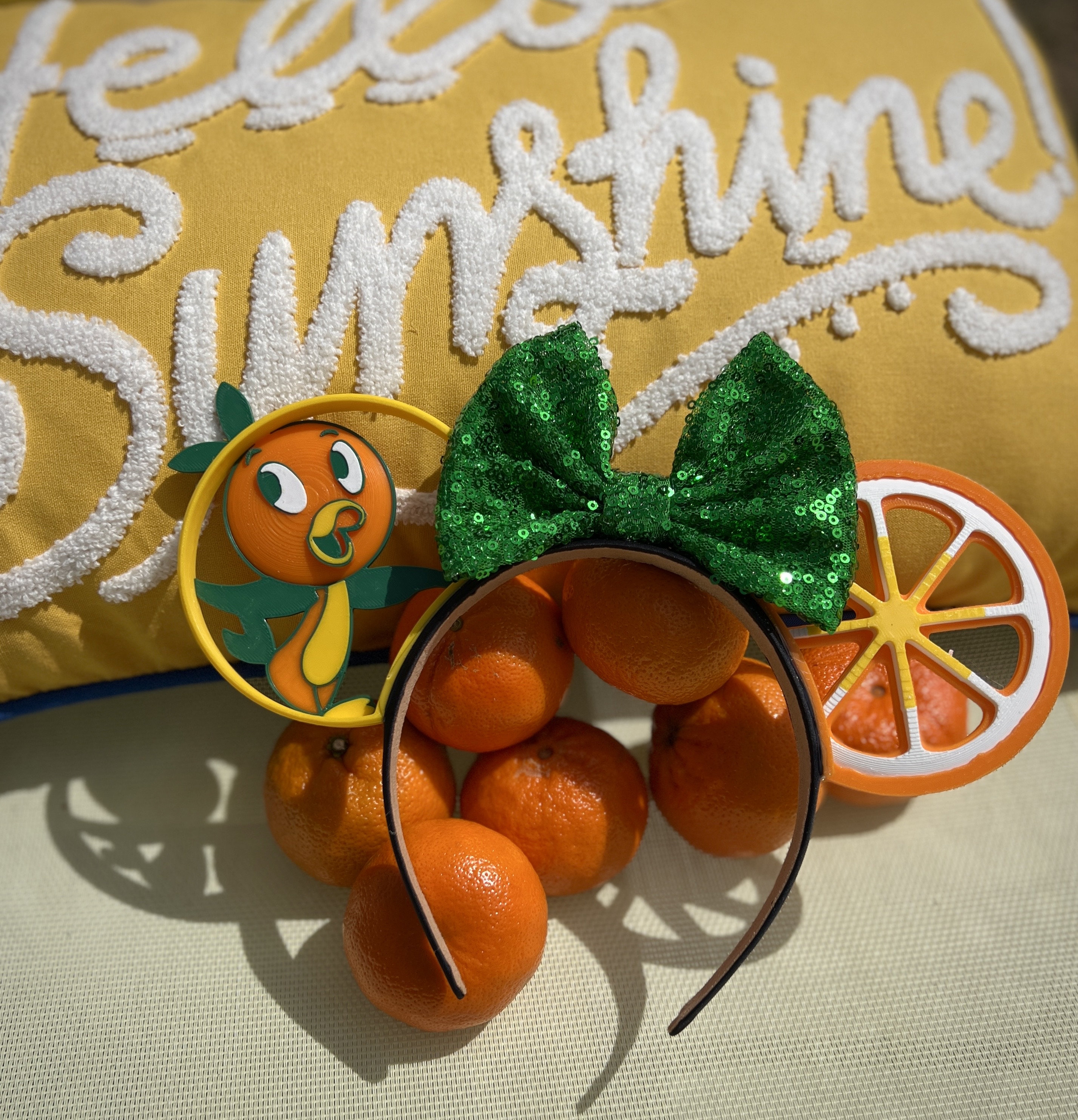 Custom Orange Bird And Dole Whipped Rhinestoned Repurposed Mouse Ears New Orange Bird Minnie Ear Headband Flies Into EPCOT - WDW  main image 4