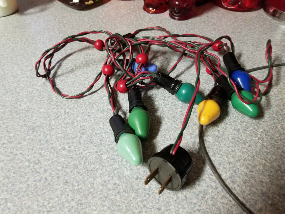 Noma Safety Plug 7 Colored Electric Christmas Lights in Box Etsy