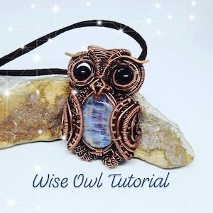 Wire Wrapped Owl Pendant Jewelry Tutorial step-by-step instructions, 100 photos, instant pdf download image 1