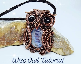 Wire Wrapped Owl Pendant Jewelry Tutorial -  step-by-step instructions, 100+ photos, instant pdf download