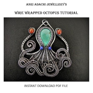 Wire wrapped octopus pendant tutorial, kraken necklace tutorial, wire wrapping tutorial