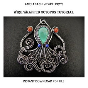 Wire wrapped octopus pendant tutorial, kraken necklace tutorial, wire wrapping tutorial