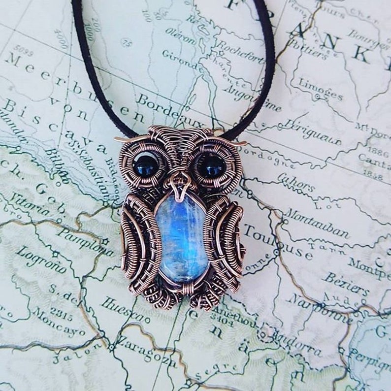 Wire Wrapped Owl Pendant Jewelry Tutorial step-by-step instructions, 100 photos, instant pdf download image 5