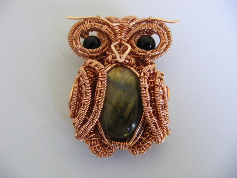 Wire Wrapped Owl Pendant Jewelry Tutorial step-by-step instructions, 100 photos, instant pdf download image 7