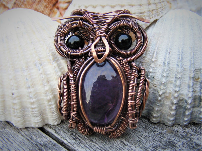 Wire Wrapped Owl Pendant Jewelry Tutorial step-by-step instructions, 100 photos, instant pdf download image 3