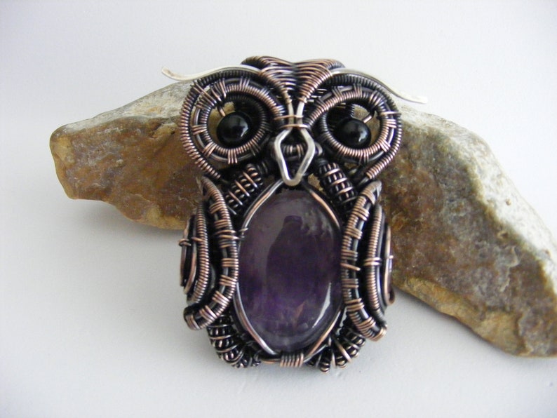 Wire Wrapped Owl Pendant Jewelry Tutorial step-by-step instructions, 100 photos, instant pdf download image 6