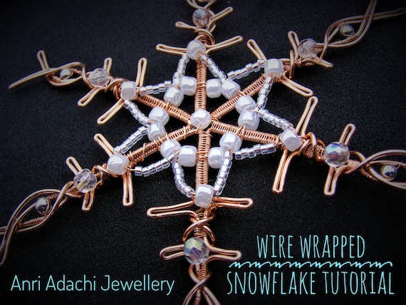 Wire Wrapped Snowflake Tutorial Christmas Decoration Wire And Bead Snowflake Ornament Pdf Download Step By Step Instructions