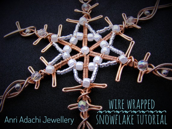 Wire Wrapped Snowflake Tutorial Christmas Decoration Wire And Bead Snowflake Ornament Pdf Download Step By Step Instructions