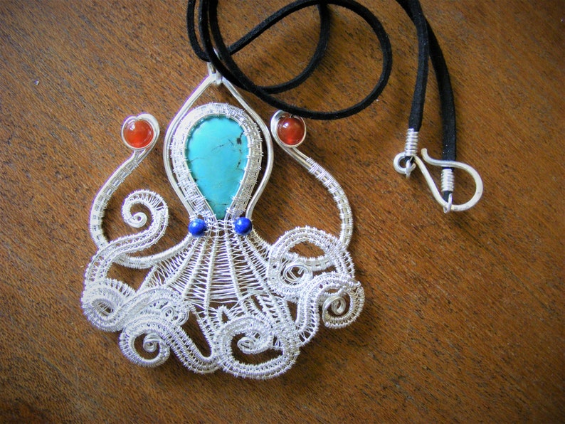Wire wrapped octopus pendant tutorial kraken necklace Etsy