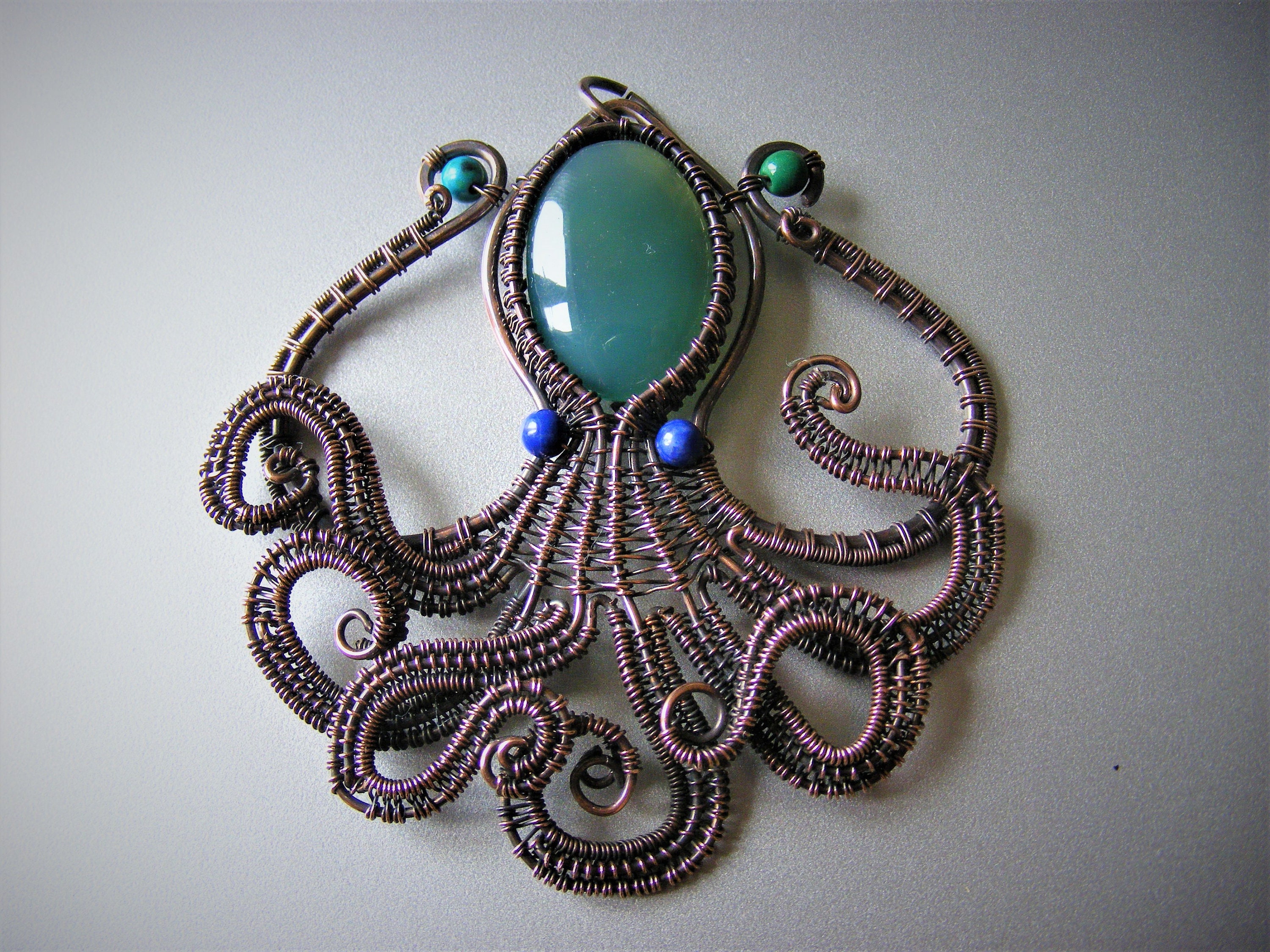 Wire wrapped octopus pendant tutorial kraken necklace Etsy