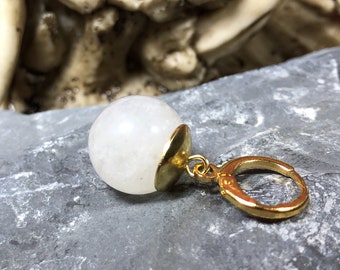 Earrings - Cloudy White, Gold