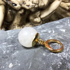 Earrings - Cloudy White, Gold