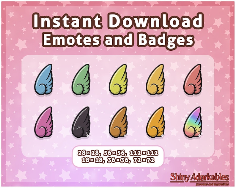 2nd Wing Emojis for Streaming Twitch Discord Youtube Etsy