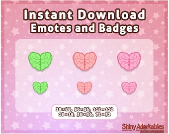 1st Small Set of Brain Heart Emojis for Streaming, Twitch, Discord, youtube