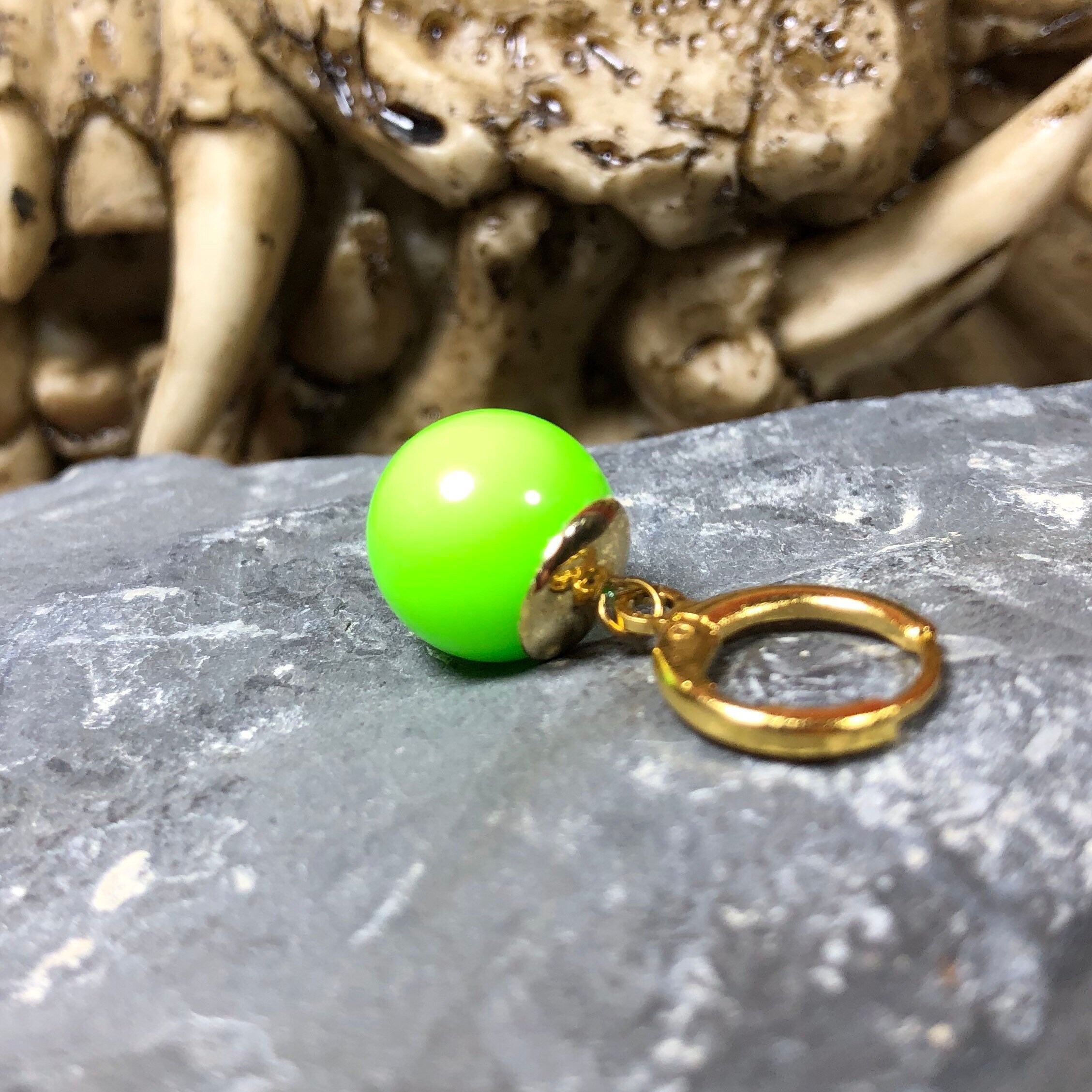 Pair Of Potara Earrings Green Yellow Blue Red Natural Stones -  Portugal