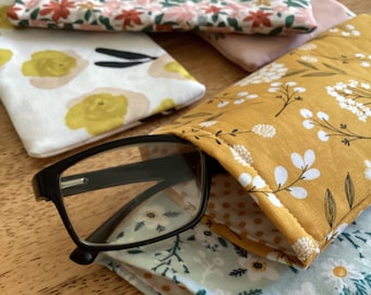 Floral Glasses Case Sunglasses case glasses sleeve fabric sunglass case soft eyeglass case floral fabric eyeglass case glasses holder