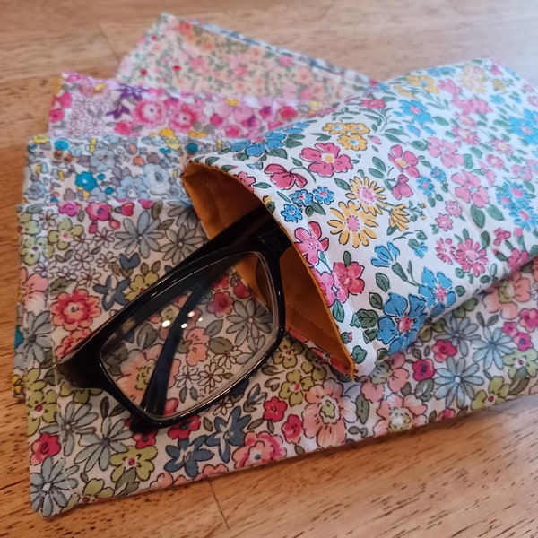 Floral eyeglass case sunglasses case glasses sleeve fabric sunglasses case soft eyeglasses case floral fabric eyeglass case glasses holder