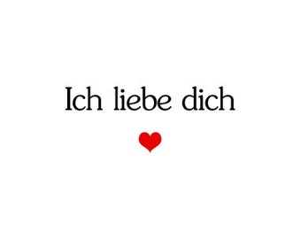 Ich Liebe Dich Card Etsy