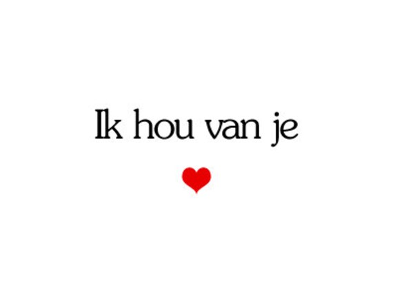 Wonderbaarlijk I love you in Dutch Card for him or her Ik hou van je | Etsy HA-91