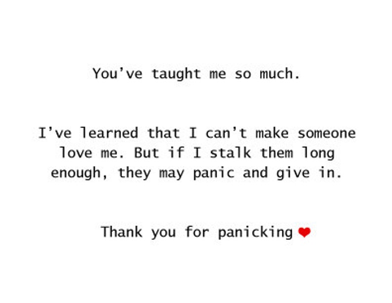 Romantic Funny Card for from a Stalker or Secret Admirer Etsy