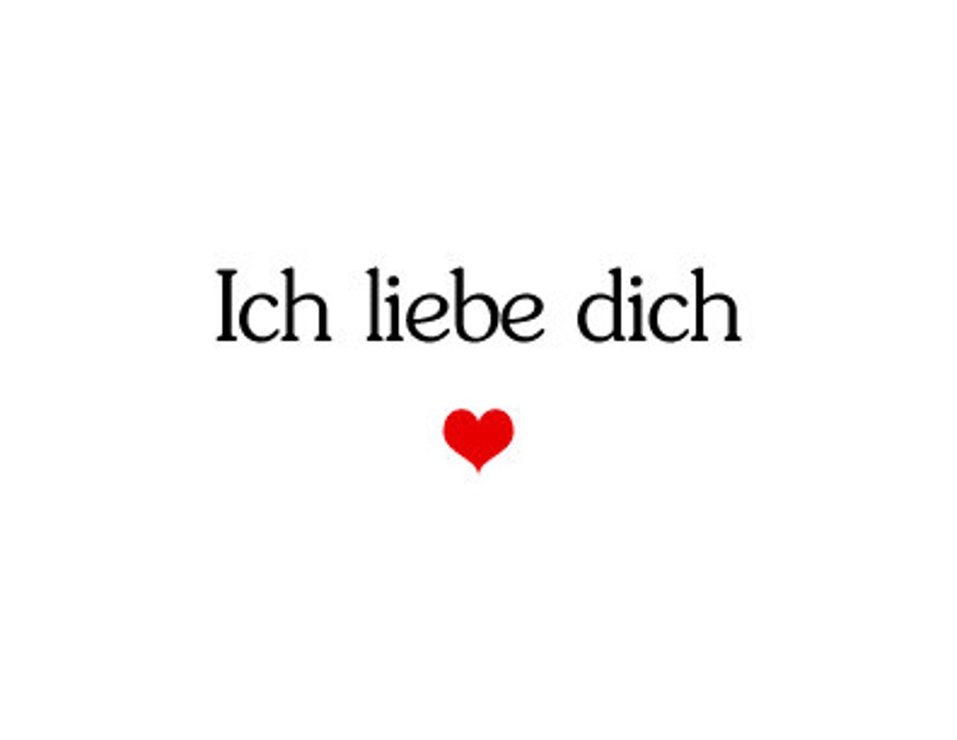 I Love You in German Card for Him or Her Ich Liebe Dich Gift for a