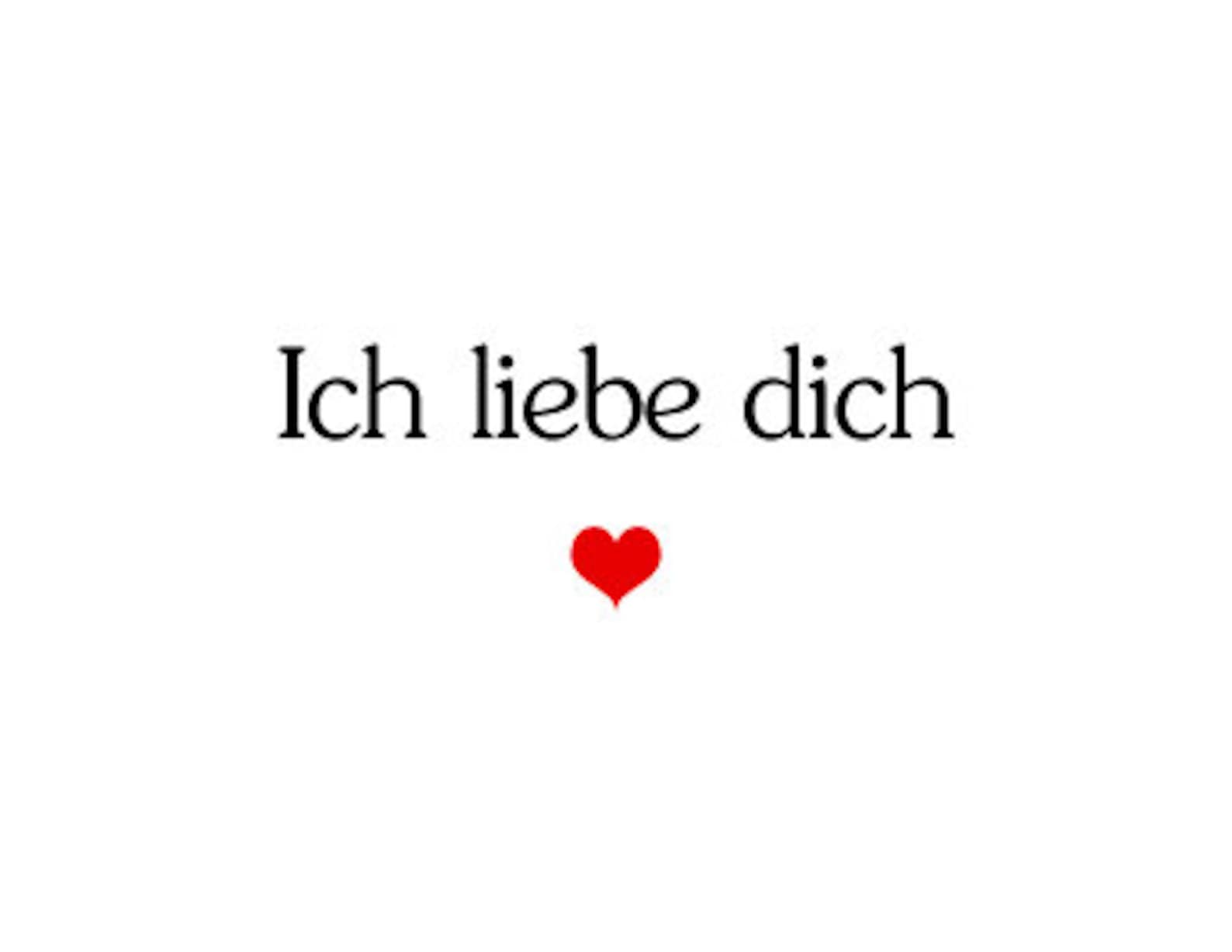 I love you in German Card for him or her Ich liebe dich image 0.