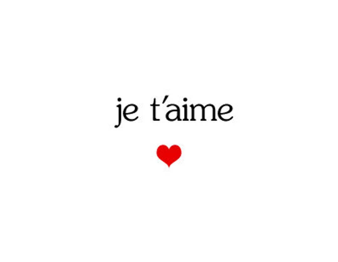 I Love You in French Card for Her or Him Francais Je Etsy