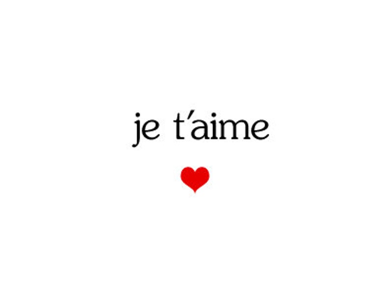 I Love You in French Card for Her or Him Francais Je T