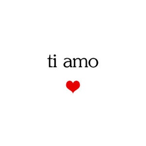I love you in Italian - Card for him or her  - ti amo - Gift for a boyfriend, husband, girlfriend or wife or anyone you love.