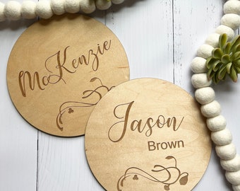 Personalized Baby Name Token | Custom Birth Announcement Disc