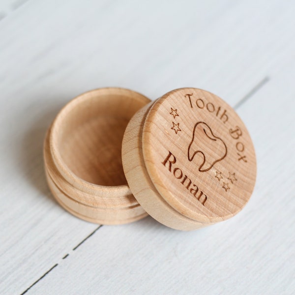 Personalized Wood Tooth Box